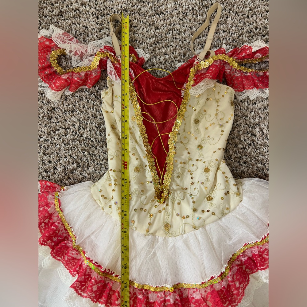 Revolution Red and Gold Spanish Theme Ballet Costume Teen or Adult - Picture 15 of 15
